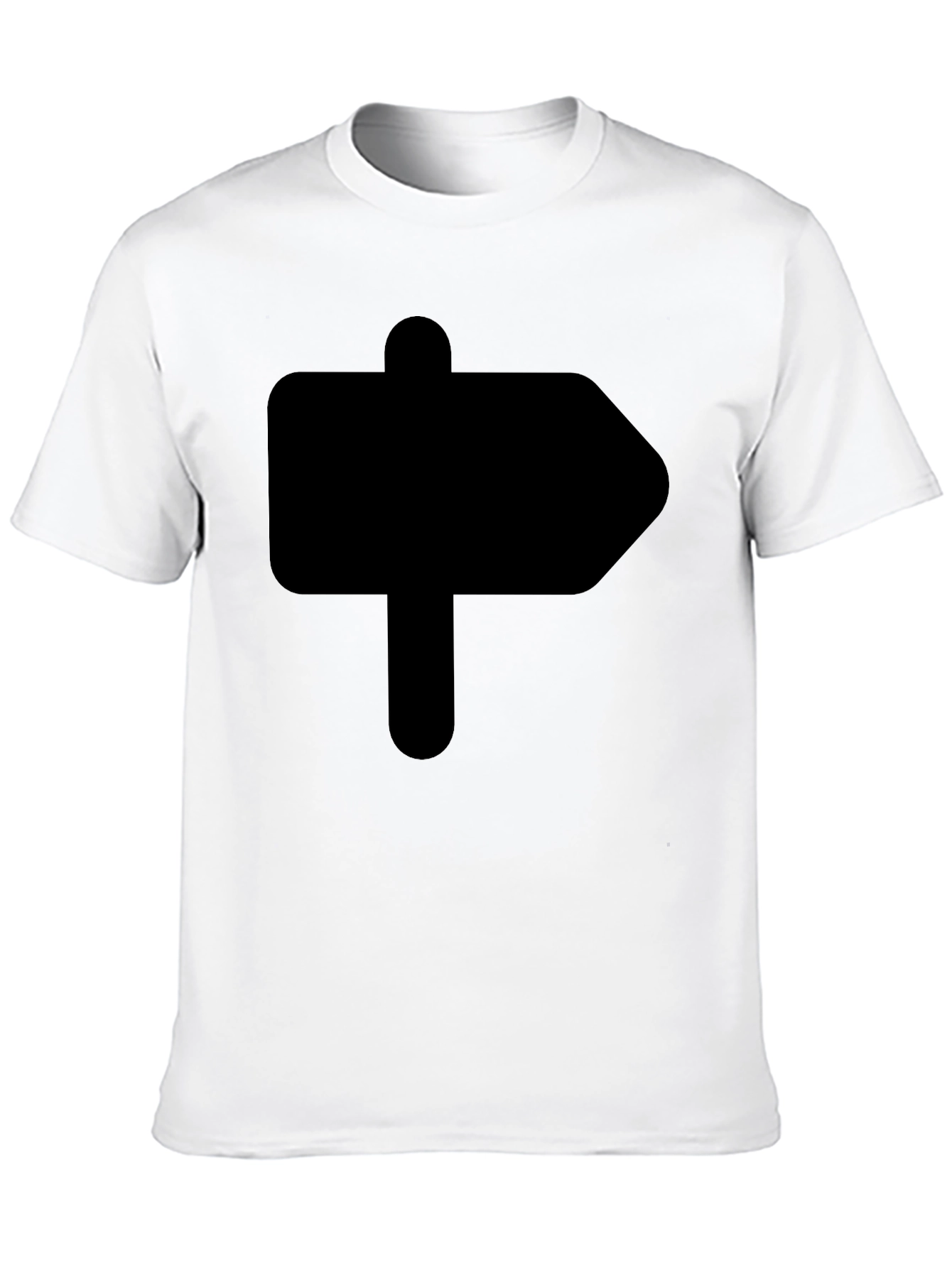 Camiseta Negra Señal de Dirección Hombre Casual