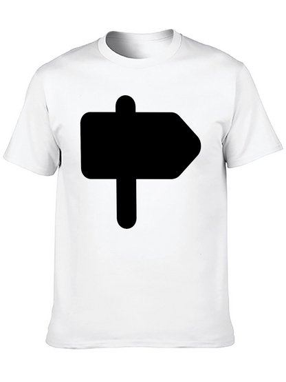 Camiseta Negra Señal de Dirección Hombre Casual