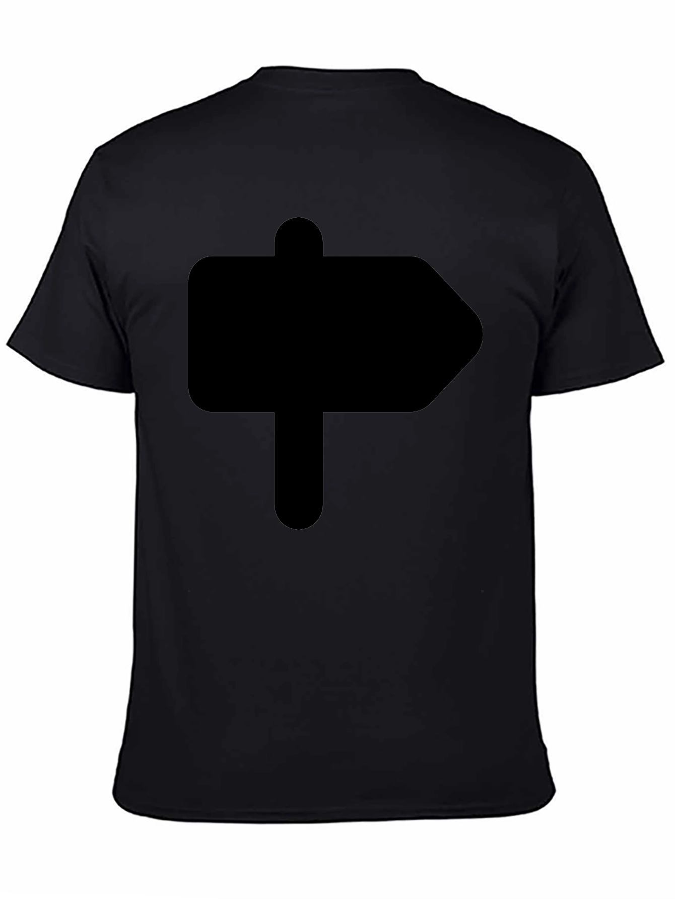 Camiseta Negra Señal de Dirección Hombre Casual
