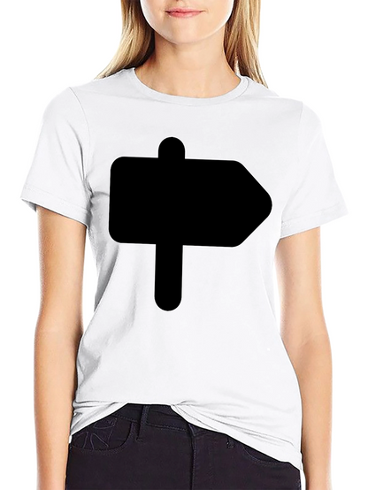 Camiseta Negra Señal de Dirección Hombre Casual