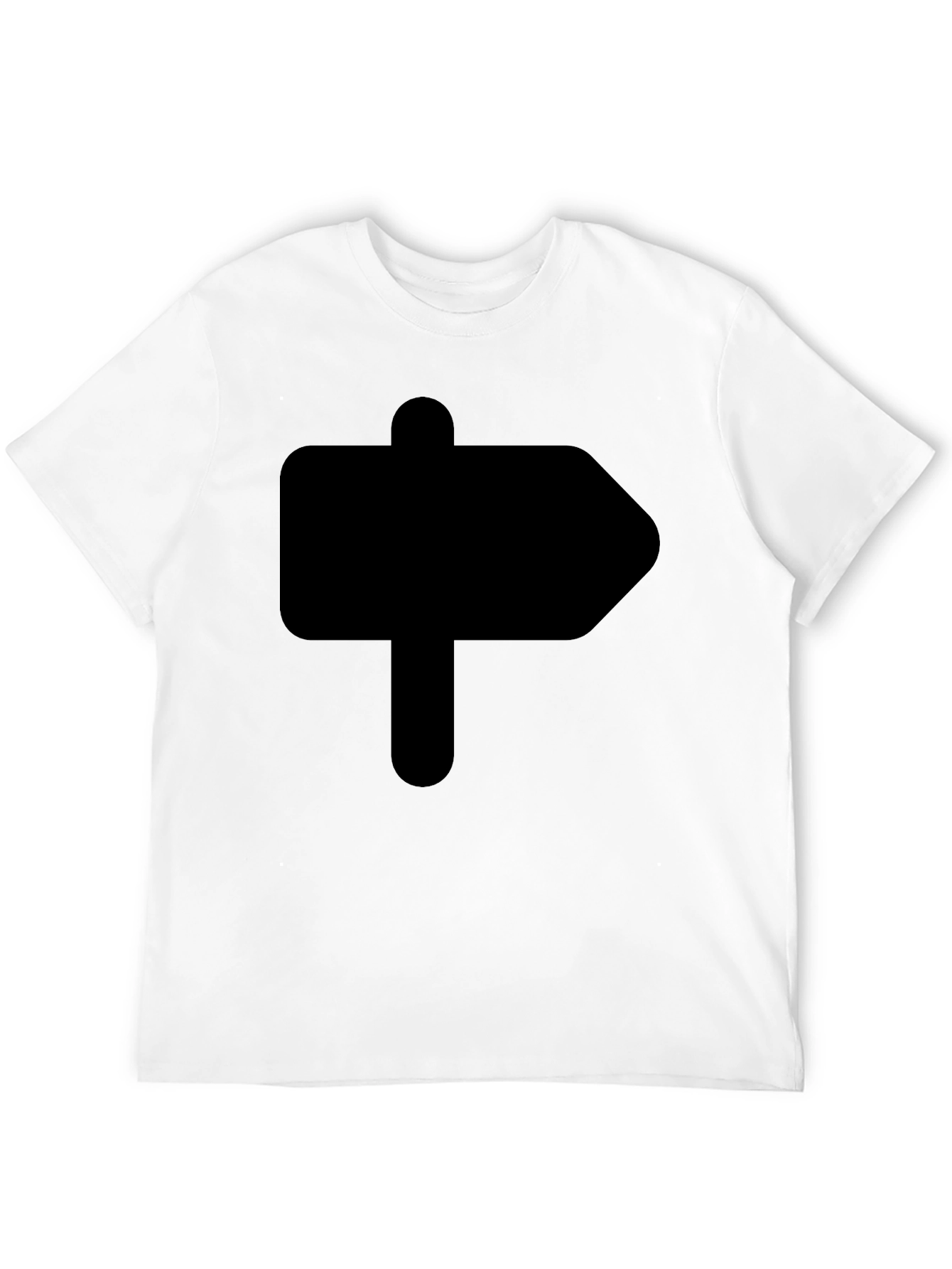 Camiseta Negra Señal de Dirección Hombre Casual