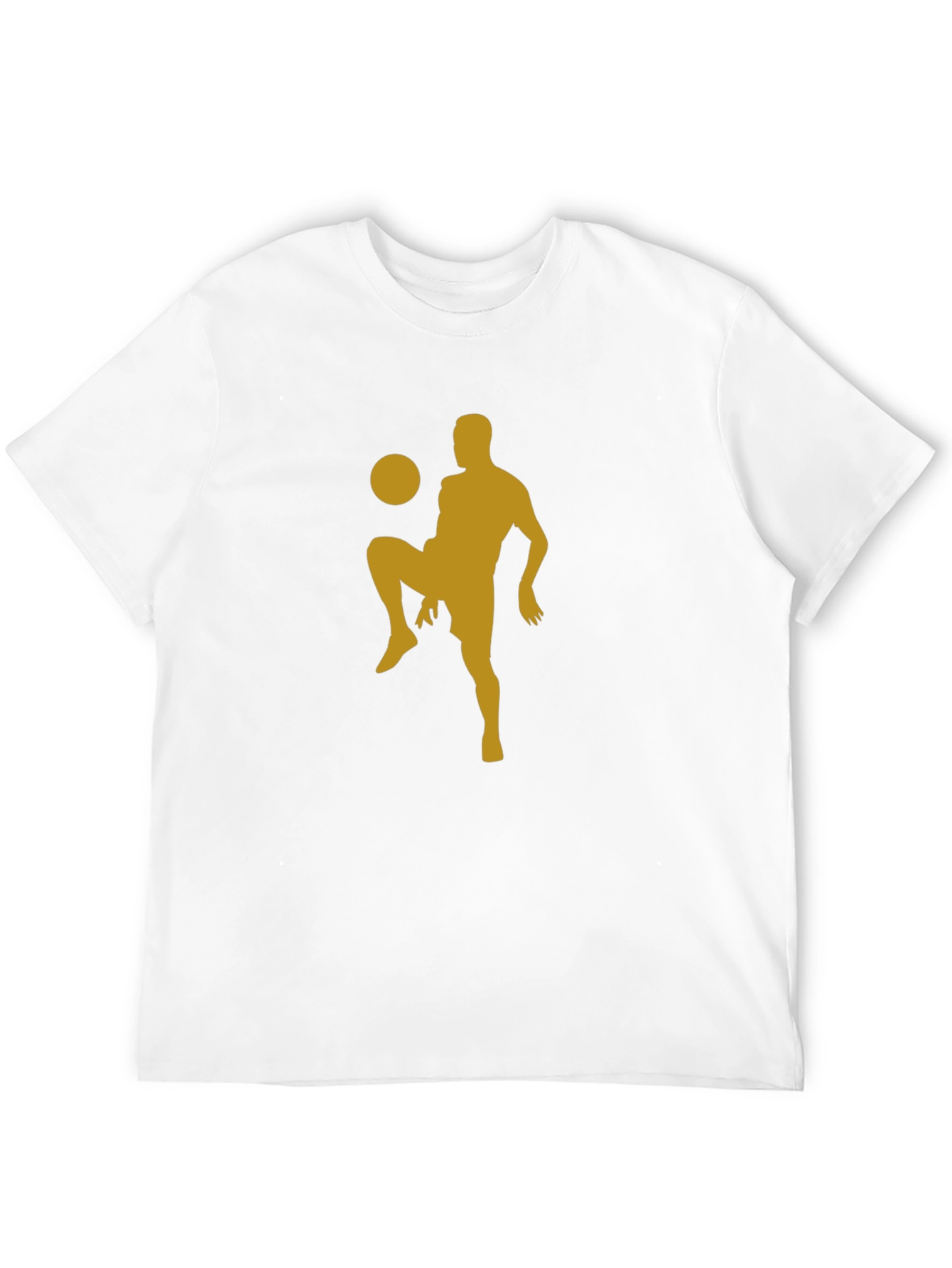 Camiseta Hombre Negra con Diseño Fútbol Dorado