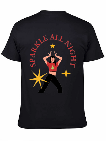 Camiseta Negra Festiva Sparkle All Night