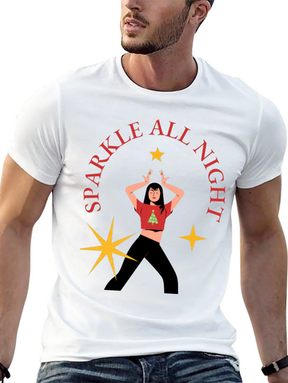 Camiseta Negra Festiva Sparkle All Night