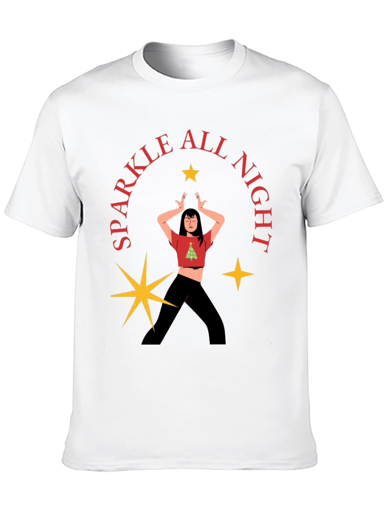 Camiseta Negra Festiva Sparkle All Night