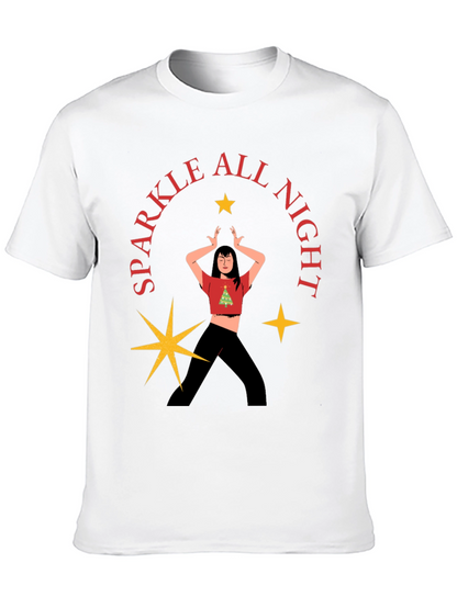 Camiseta Negra Festiva Sparkle All Night