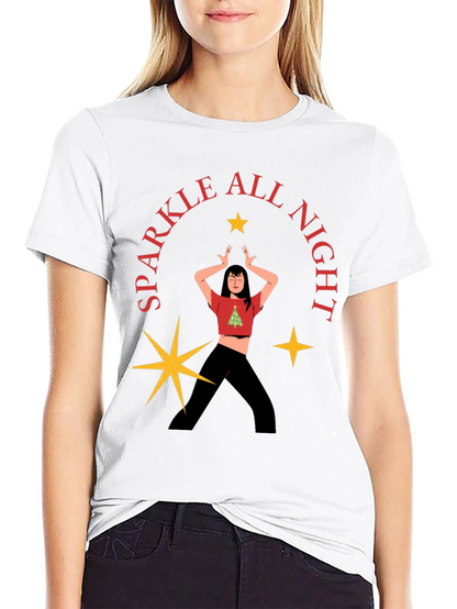 Camiseta Negra Festiva Sparkle All Night