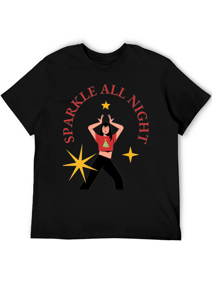 Camiseta Negra Festiva Sparkle All Night