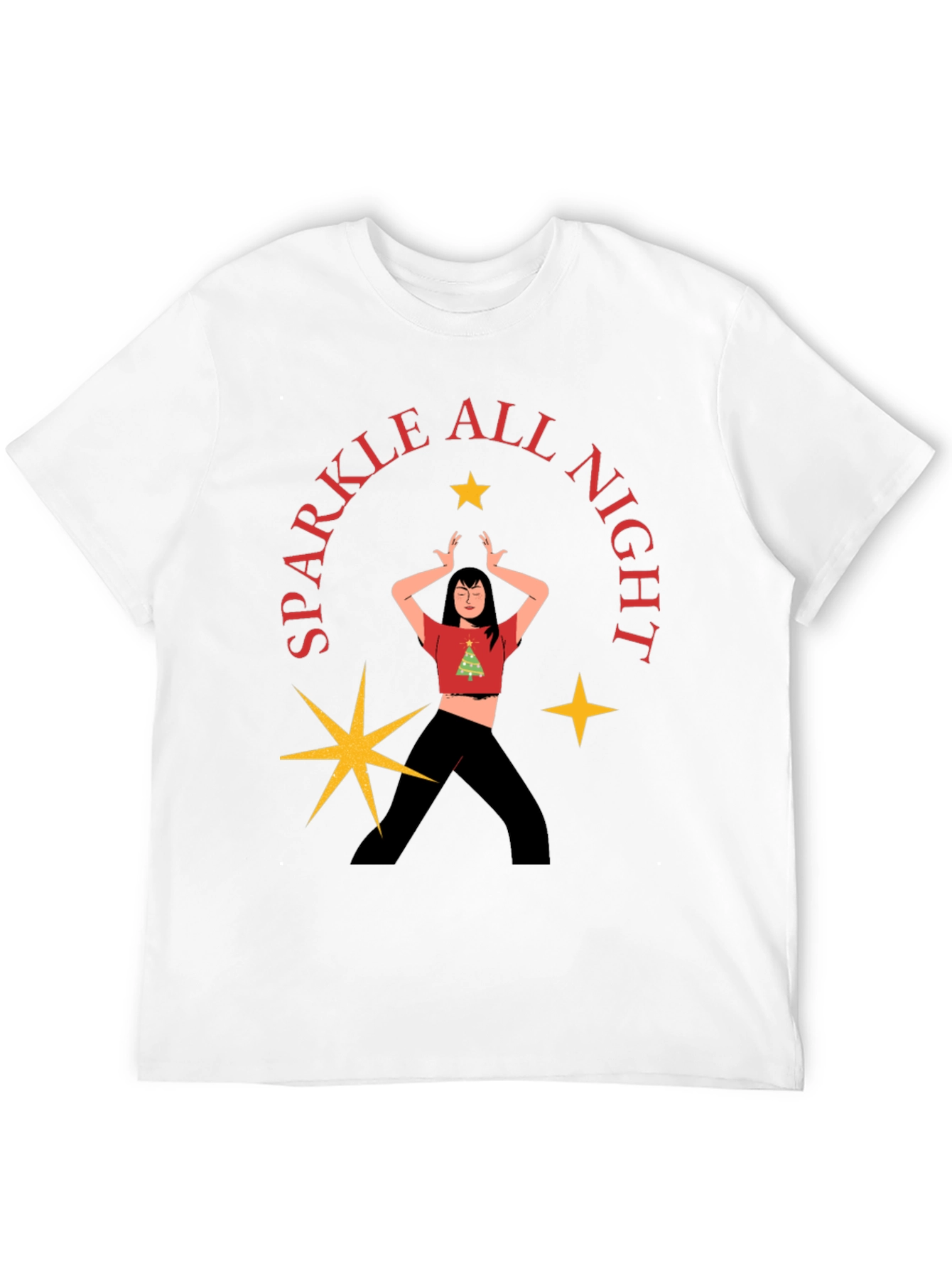 Camiseta Negra Festiva Sparkle All Night