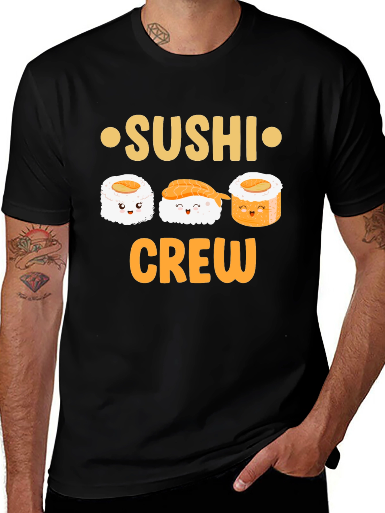 Camiseta Negra Sushi Crew