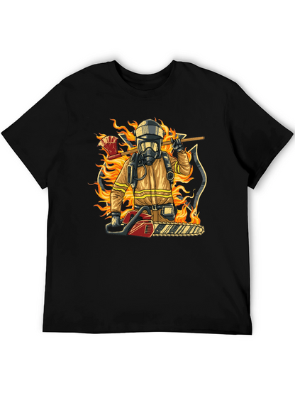 Camiseta Bombero con Motosierra y Hacha