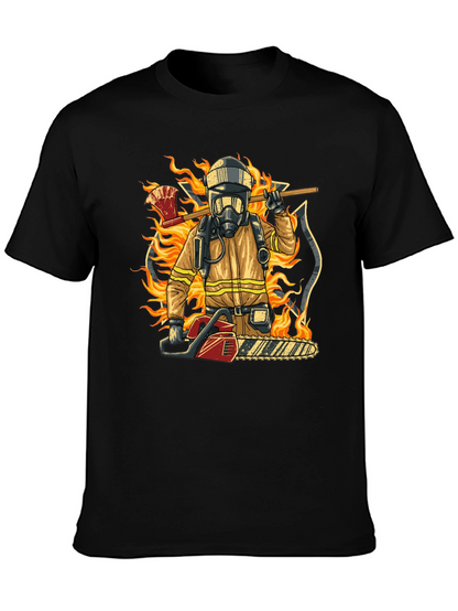 Camiseta Bombero con Motosierra y Hacha