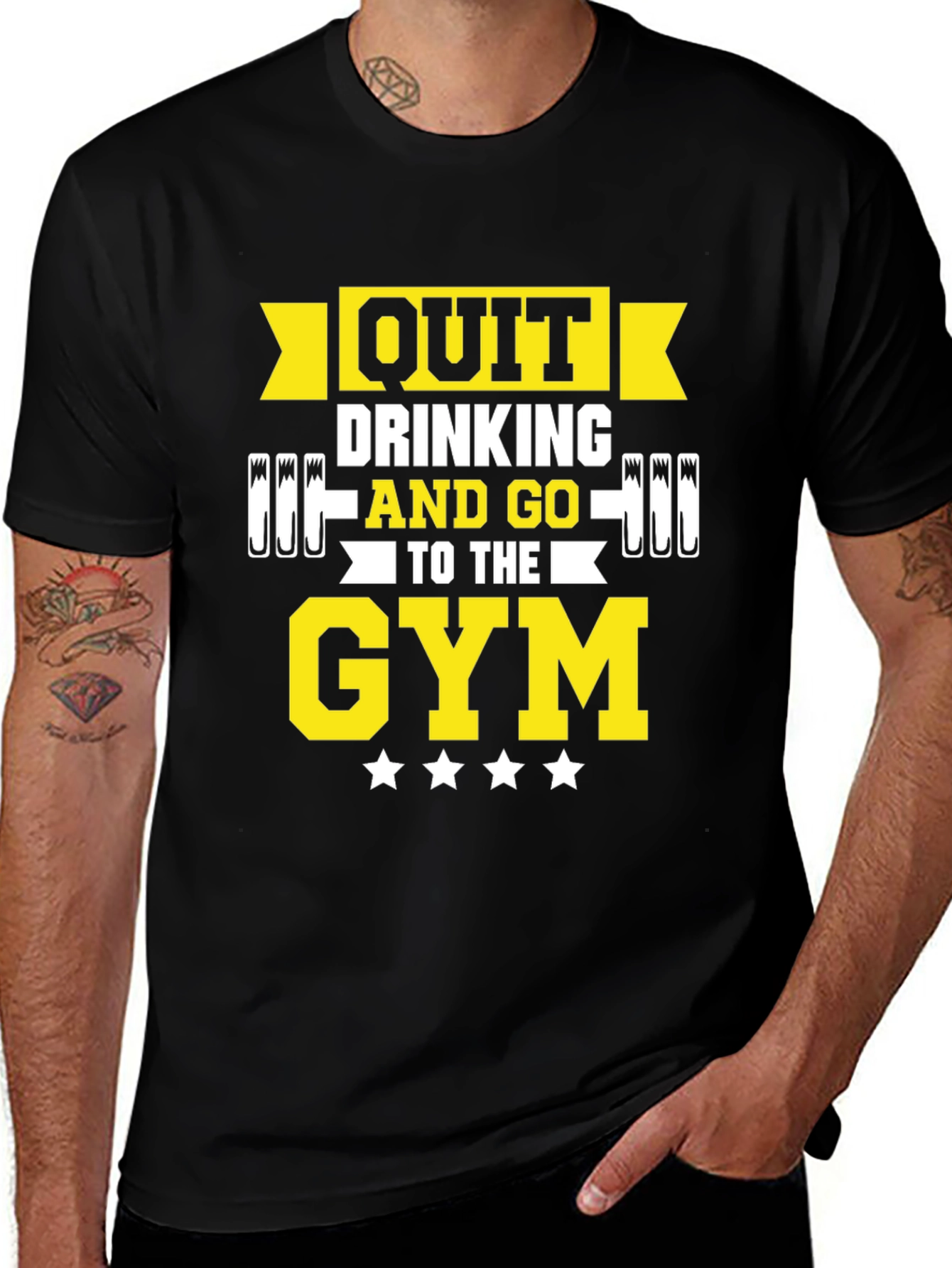 Camiseta Negra Gym Motivacional