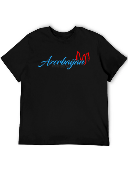 Camiseta Negra Azerbaijan Diseño Llamativo