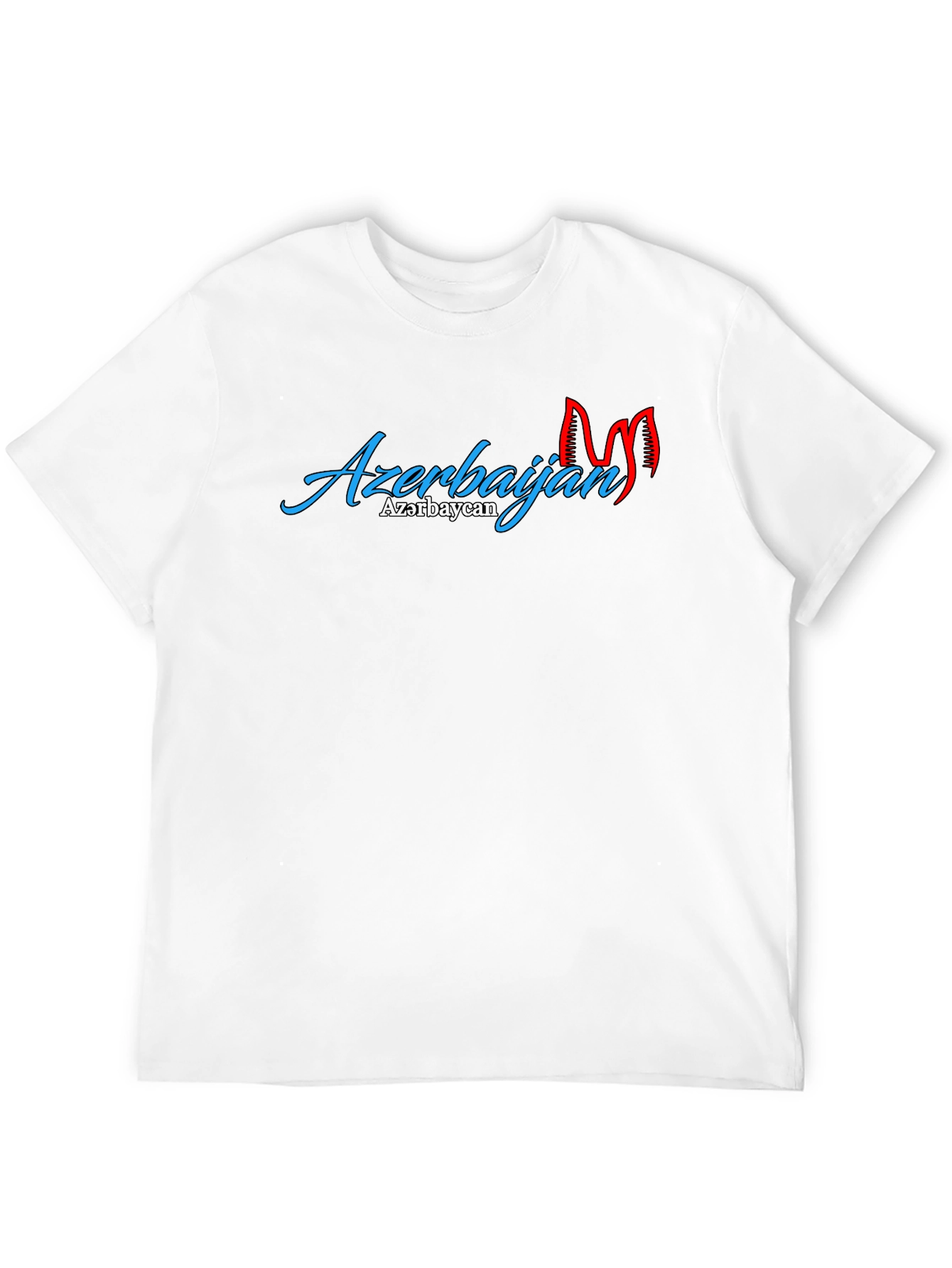 Camiseta Negra Azerbaijan Diseño Llamativo