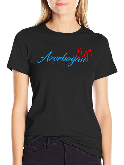 Camiseta Negra Azerbaijan Diseño Llamativo