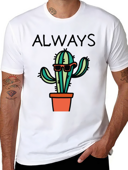 Camiseta Negra con Diseño de Cactus Cool