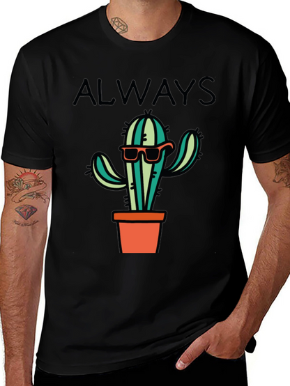 Camiseta Negra con Diseño de Cactus Cool