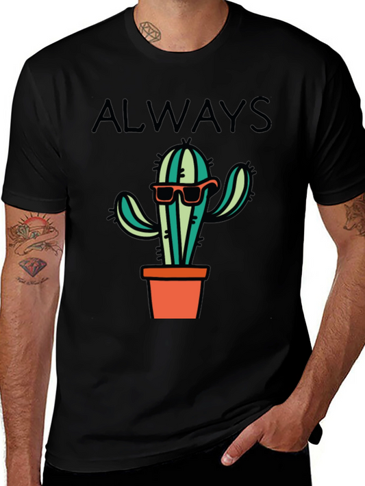 Camiseta Negra con Diseño de Cactus Cool