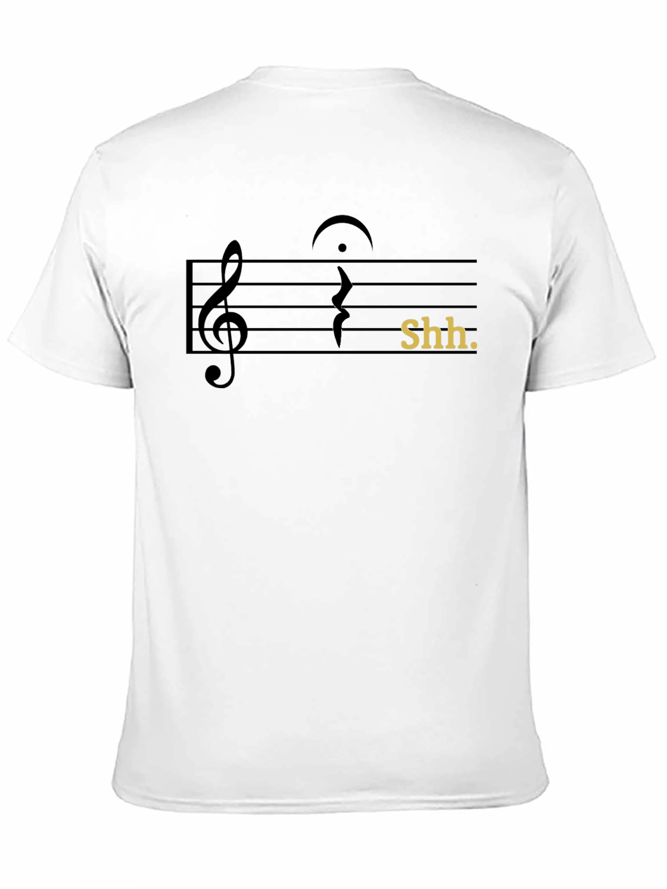 Camiseta Negra Shh Musical para Hombre