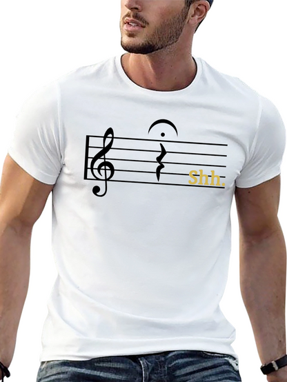 Camiseta Negra Shh Musical para Hombre