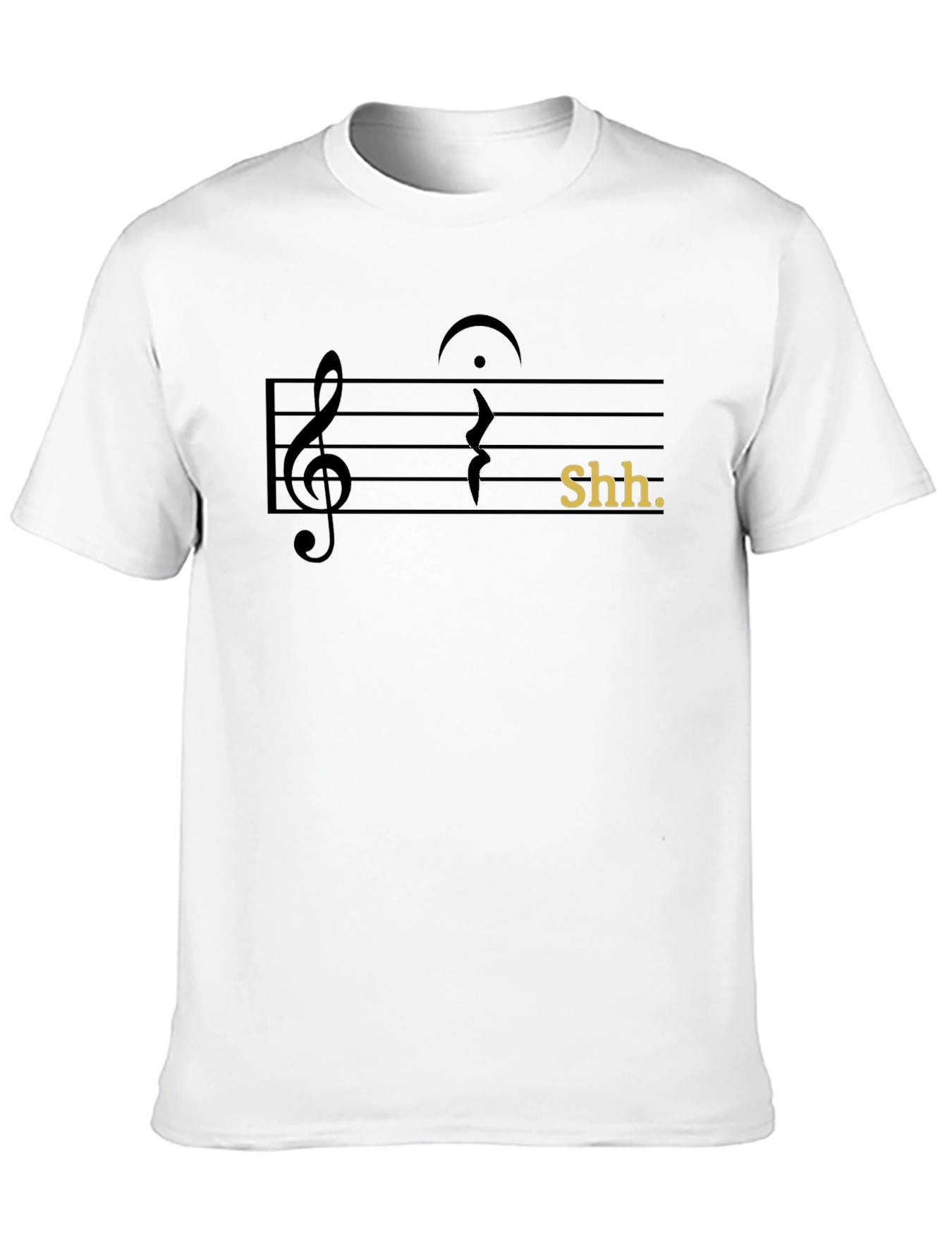 Camiseta Negra Shh Musical para Hombre