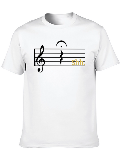 Camiseta Negra Shh Musical para Hombre