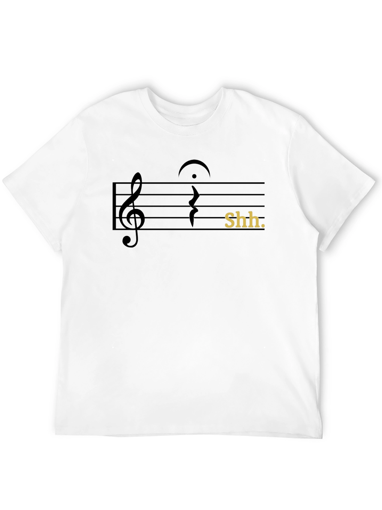 Camiseta Negra Shh Musical para Hombre