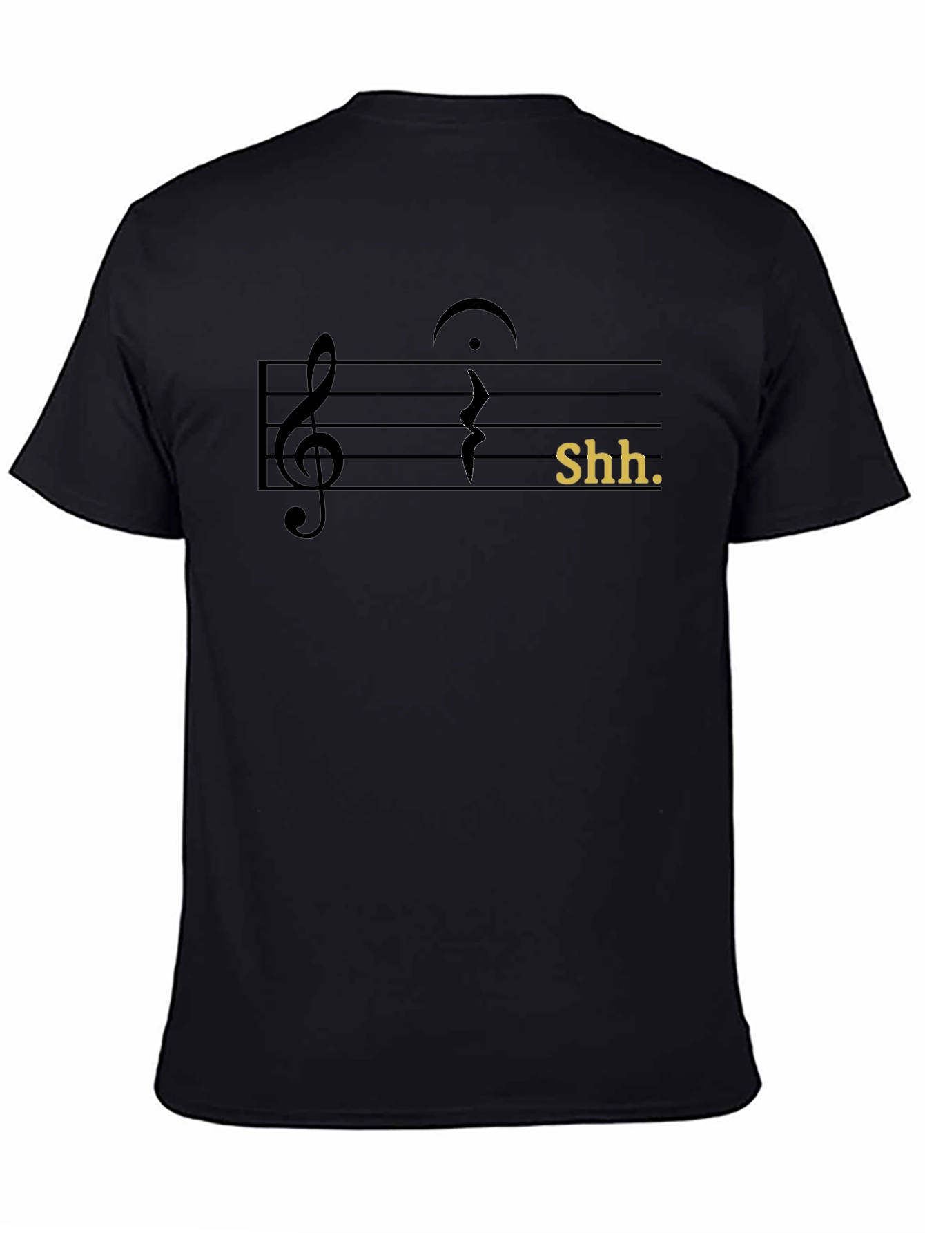 Camiseta Negra Shh Musical para Hombre