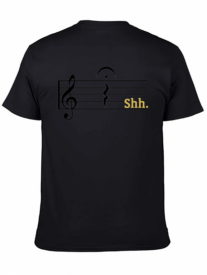Camiseta Negra Shh Musical para Hombre