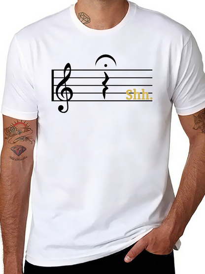 Camiseta Negra Shh Musical para Hombre