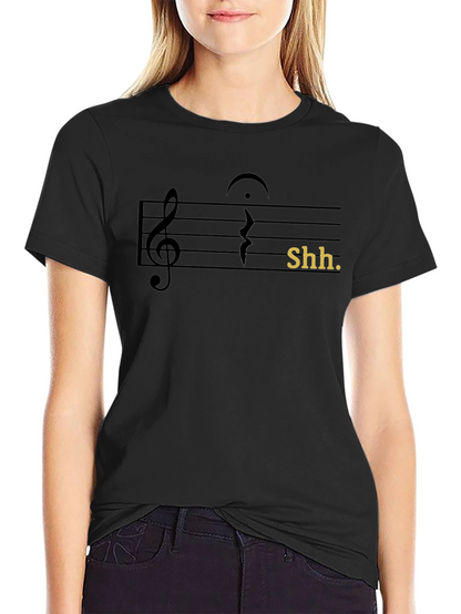 Camiseta Negra Shh Musical para Hombre