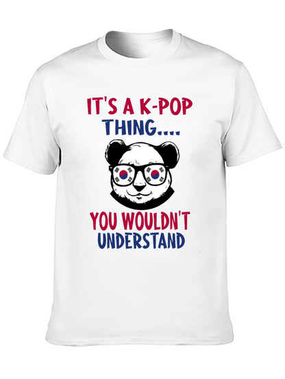 Camiseta Negra K-Pop Panda Coreano