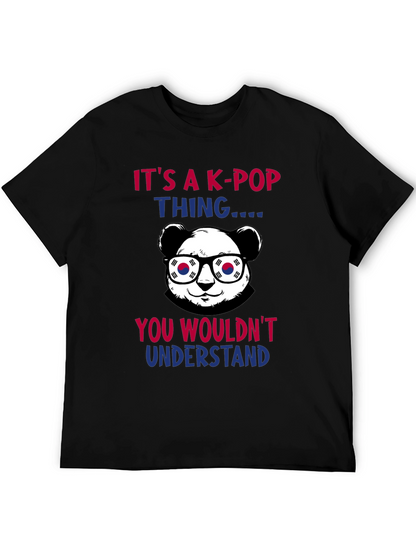 Camiseta Negra K-Pop Panda Coreano