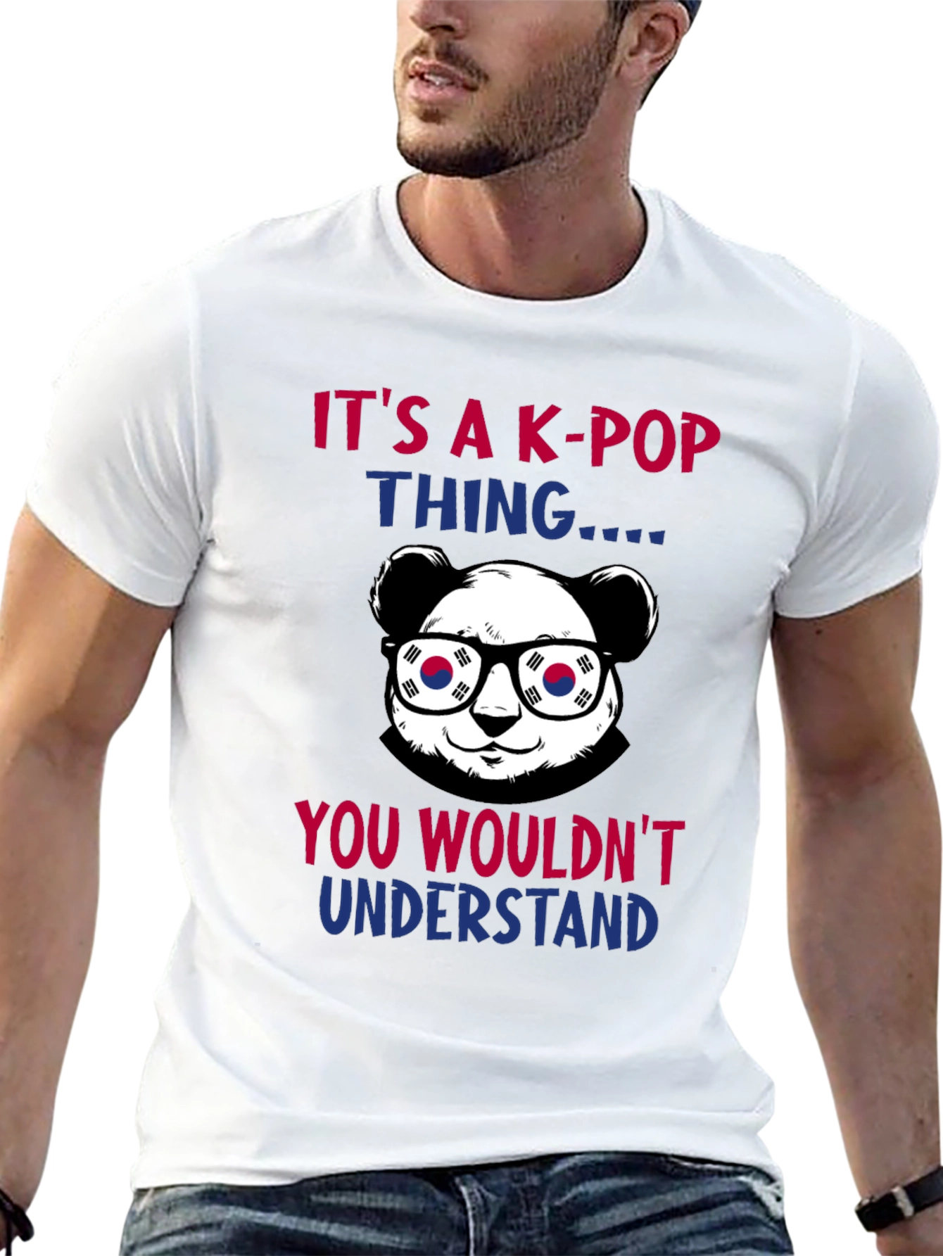Camiseta Negra K-Pop Panda Coreano