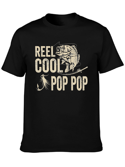 Camiseta Negra Reel Cool Pop Pop Pesca