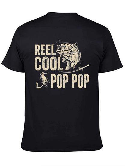 Camiseta Negra Reel Cool Pop Pop Pesca