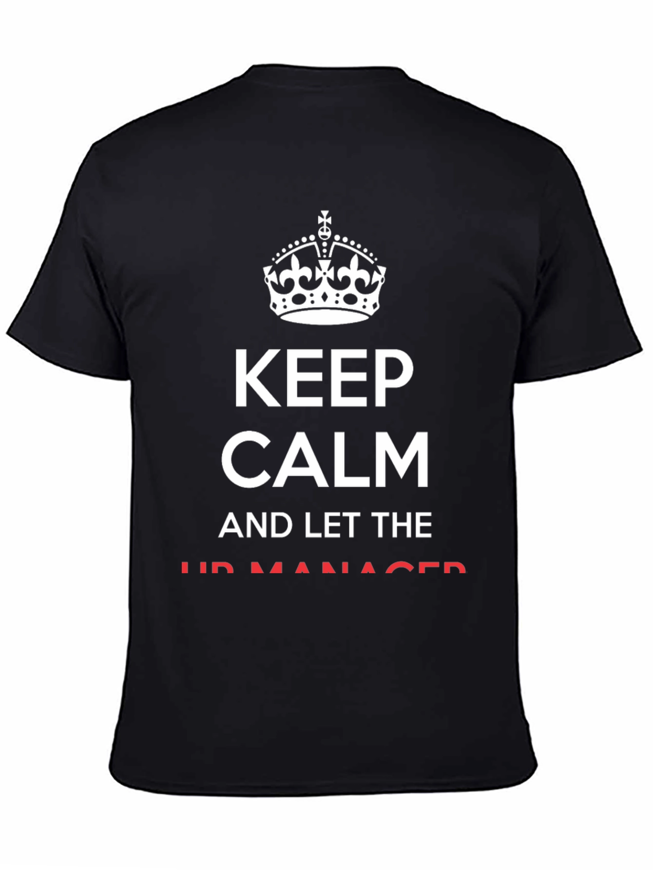 Camiseta Negra Keep Calm para el Jefe