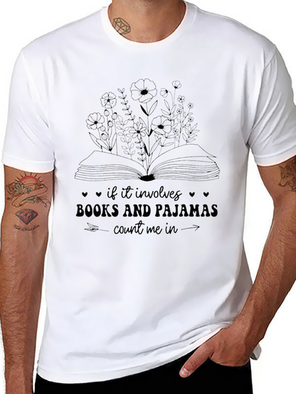 Camiseta Negra: Libros y Pijamas