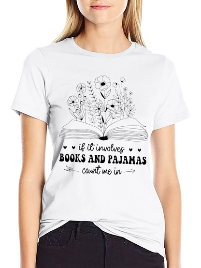 Camiseta Negra: Libros y Pijamas