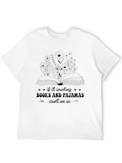 Camiseta Negra: Libros y Pijamas