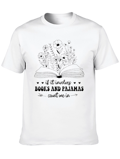Camiseta Negra: Libros y Pijamas