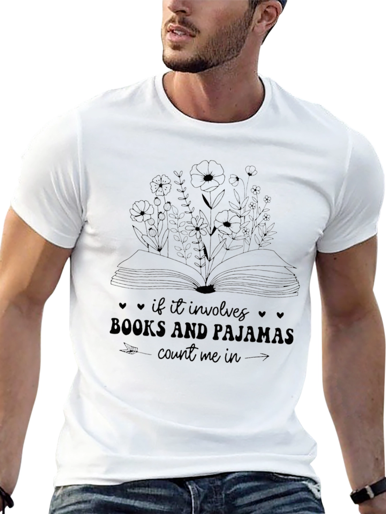 Camiseta Negra: Libros y Pijamas