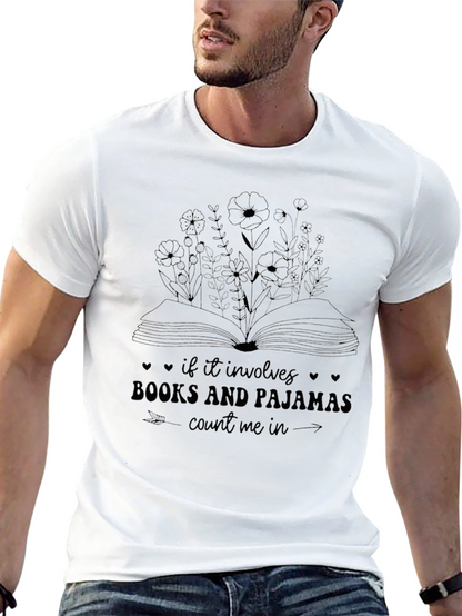 Camiseta Negra: Libros y Pijamas