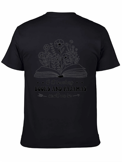 Camiseta Negra: Libros y Pijamas