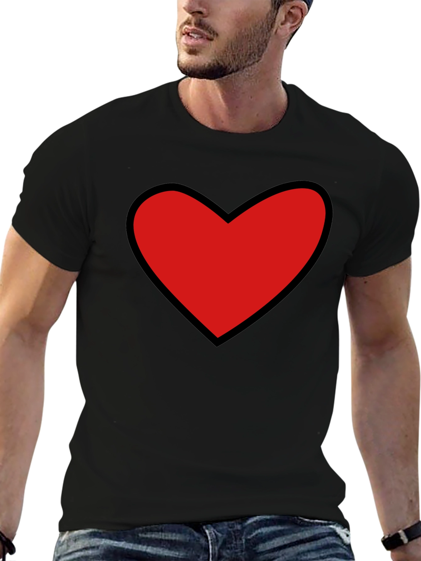 Camiseta Negra con Corazón Rojo