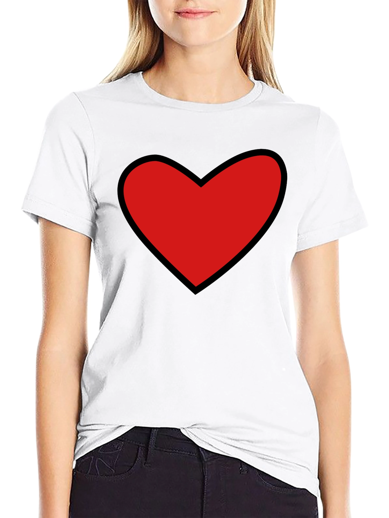 Camiseta Negra con Corazón Rojo