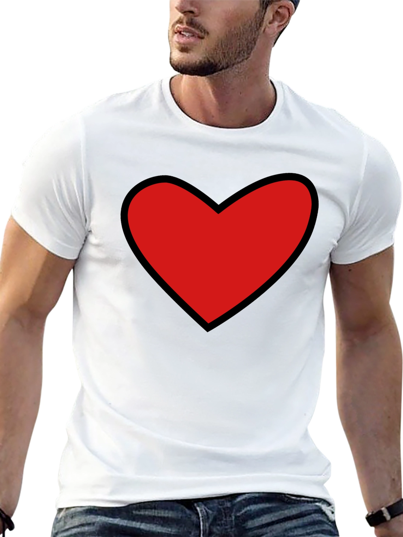 Camiseta Negra con Corazón Rojo
