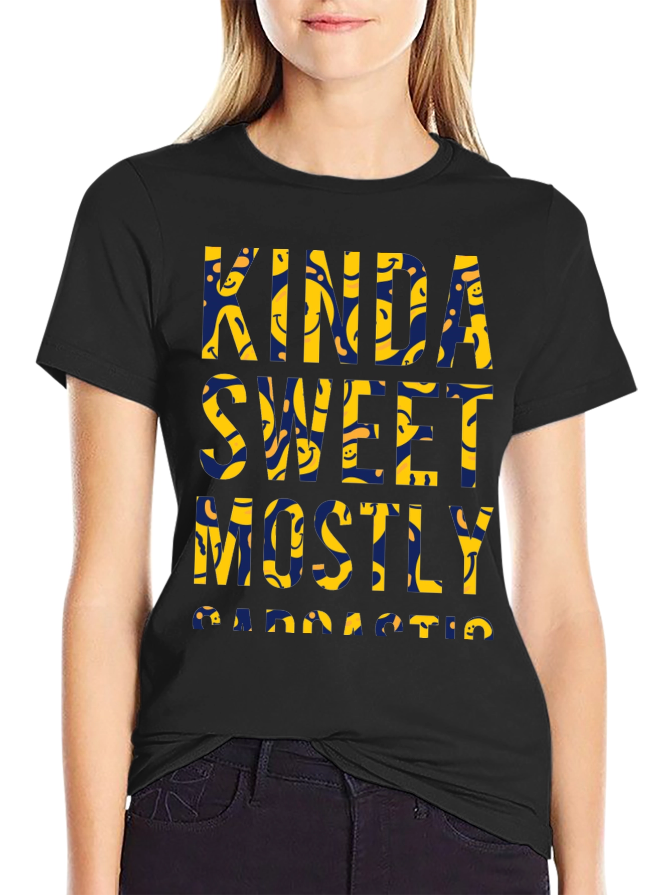 Camiseta Negra: Kinda Sweet Mostly Sarcastic
