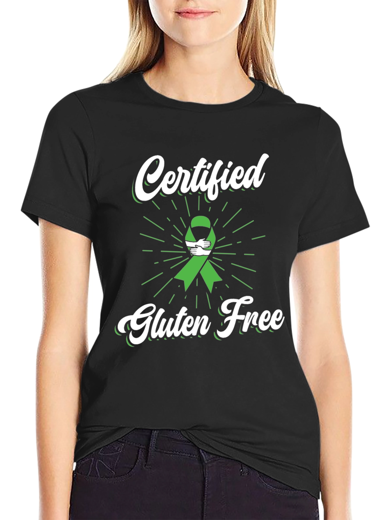 Camiseta Negra Certificado Libre de Gluten